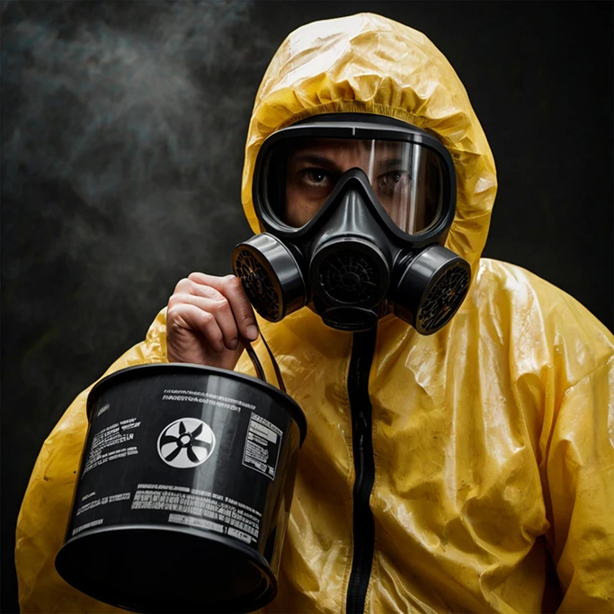 technicien anti-nuisibles à l'œuvre