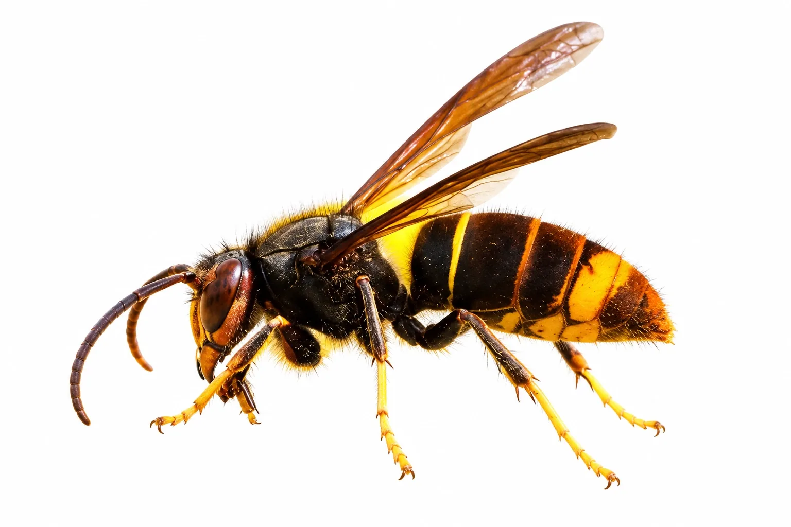 Guêpe ou frelon vu de profil